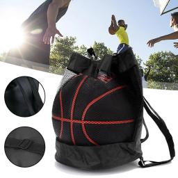 Saco de basquete preto com malha, grande capacidade, mochila de armazenamento de voleibol e futebol, bolsa multifuncional, bolsa esportiva e de ginástica - Image 1