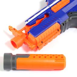 1 pçs brinquedos silenciador acessórios modificado tubo frontal decoração para nerf laranja cinza para nerf arma acessório - Image 2