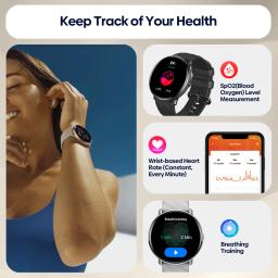 Zeblaze-Smartwatch GTR 3 Pro para homens e mulheres, display AMOLED, fazer e atender chamadas telefônicas, smartwatch fitness em aço inoxidável 316L - Image 4