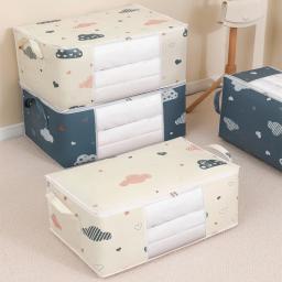 Saco Organizador de Roupeiro Dobrável, Bolsa De Armazenamento, Cobertor De Colcha, Organização Doméstica, Recipientes De Armazenamento, Sacos Reutilizáveis, Zip, Pano - Image 4