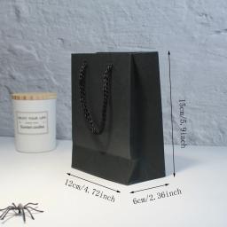 Saco De Presente De Papel Pequeno Com Alças, Caixa De Presente, Saco De Embalagem Branco, Saco De Jóias Pretas, Saco CANDY - Image 6