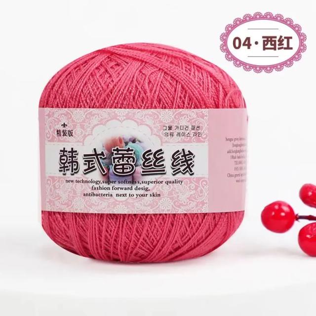 Fio de Algodão Premium para Chapéus e Xales de Boneca - Tricô Manual em Seda, Linha Fina para Crochê, 50g por Peça