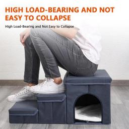Escadas do cão dobrável escadas de armazenamento para animais de estimação 3 passos escadas cama para pequeno cão gato filhote de cachorro pet escada de brinquedo para animais de estimação caixa de armazenamento de alimentos suprimentos - Image 2