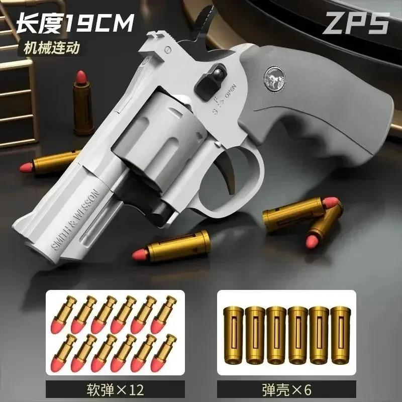 Csnoobs-ZP5 357 Revolver Toy Gun para crianças e adultos, disparo contínuo mecânico, pistola automática, bala de dardo macio, arma CS ao ar livre - Image 1