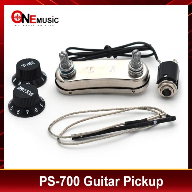 Captador Piezo Passivo PS700 para Guitarra Acústica com EQ, Volume 500K, 1 Tom e Controle de Velocidade