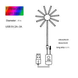 Fogos de artifício LED Strip Light, Música Control, Sinfonia, RGB, Sonho, Meteor Lamp, Kit completo, Casamento, Natal - Image 6