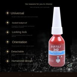 Novo 10ml parafuso cola fio agente de travamento anaeróbico adesivo 242 cola óleo resistência rápida cura venda quente - Image 5