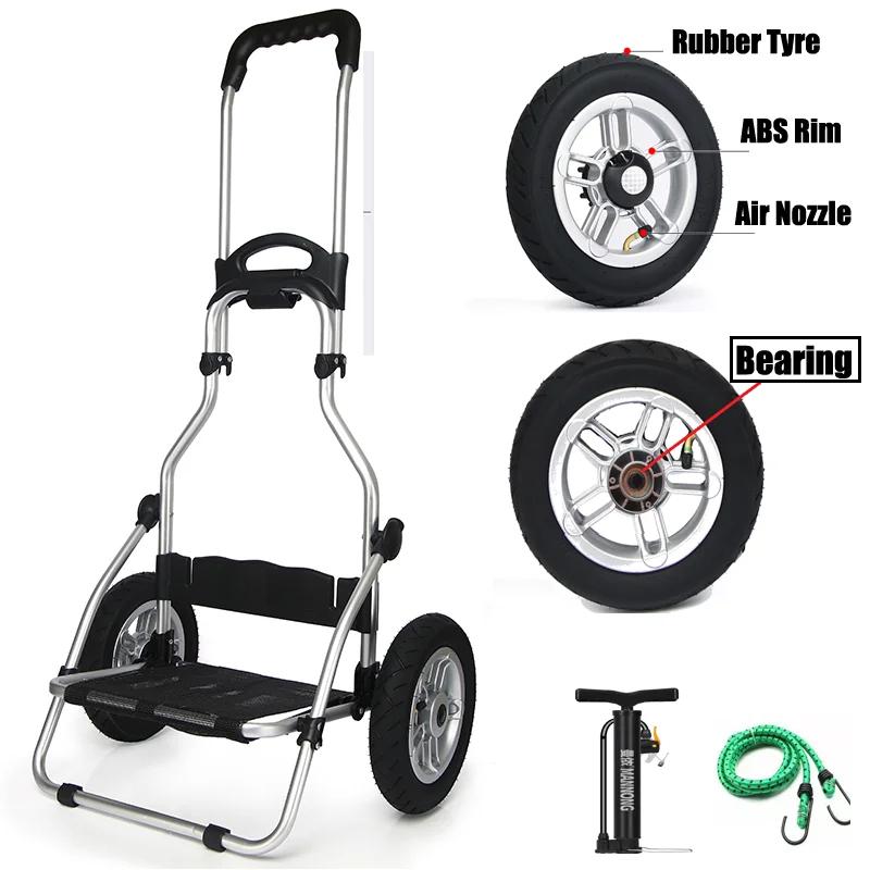 Grande inflável roda bagagem carrinho, dobrável câmera ao ar livre Trailer portátil, caminhão de mão resistente, 25cm - Image 1