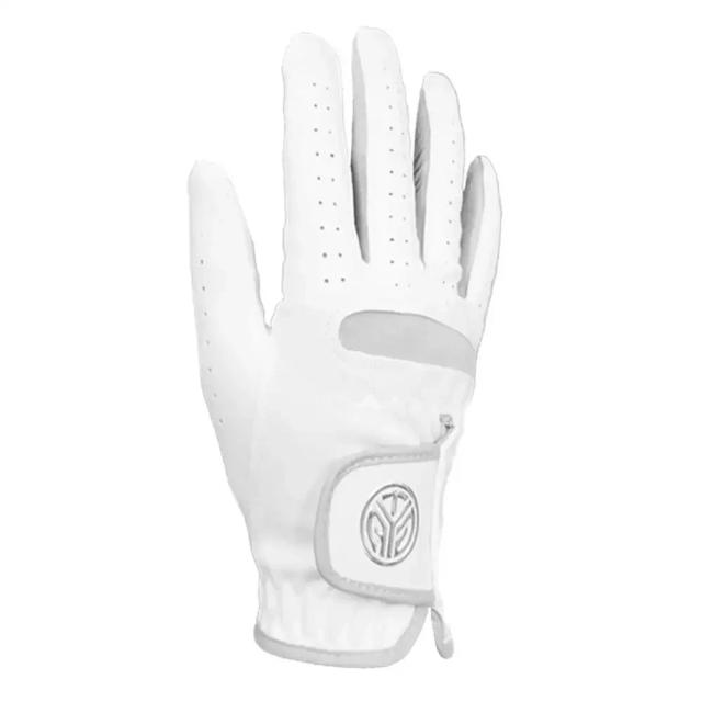 Luva de Golfe Masculina Microfibra Branca Mão Esquerda Tamanho 22-27