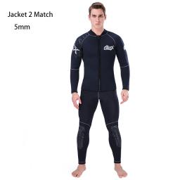 Fato de neoprene Split masculino, manga comprida, capuz térmico, calça de mergulho anti-frio, roupas profissionais de caça a peixes, 5mm - Image 3