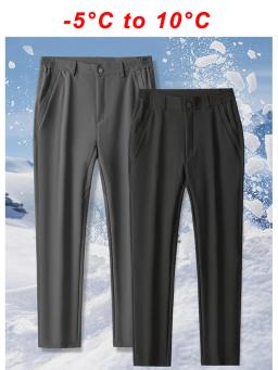 Calças masculinas ao ar livre impermeáveis e à prova de vento, calças térmicas retas grossas e de velo quente, calças femininas masculinas, outono e inverno, 2024 - Image 5