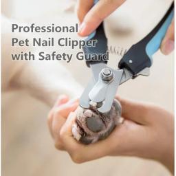 Cortador de unha profissional com falice para animais de estimação, aço inoxidável grooming tesoura, garra de pelúcia cuidados suprimentos, segurança para cão grande e gato - Image 2