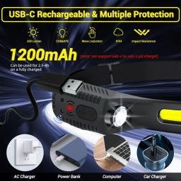 Kdulit led indicação farol recarregável lanterna de cabeça 1200mah bateria embutida acampamento ao ar livre pesca farol lanterna - Image 5