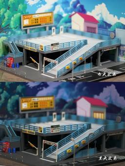 Miniatura Double Decker Park Diorama Modelo, Estilo Japonês, Cena De Carro, Estacionamento Duplo Na Garagem, Presente Do Brinquedo - Image 3