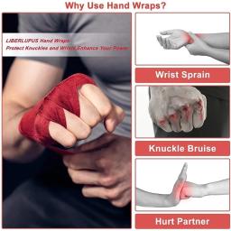 Envoltórios de boxe de algodão masculino, bandagem sanda, taekwondo, muay thai, equipamento para pulseiras, MMA, novo, 1 par - Image 2