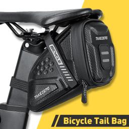 Saco de sela de bicicleta impermeável, alforjes listrados reflexivos, Road Bike Tool Holder, Acessórios MTB, Novo, 2023 - Image 1