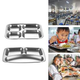 Placa De Jantar De Aço Inoxidável Para Crianças Prato De Compartimento Bandeja De Lanche De Frutas Baby Bowl Louça De Cozinha - Image 4
