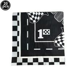 Suprimentos para festa de carro de corrida, decorações para festa de aniversário de meninos, utensílios de mesa descartáveis, pratos de sobremesa, copos, guardanapos - Image 6