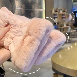 Luvas de esqui femininas inverno velo engrossado quente de pelúcia algodão impermeável luvas de tela sensível ao toque para equitação ao ar livre montanhismo - Image 6