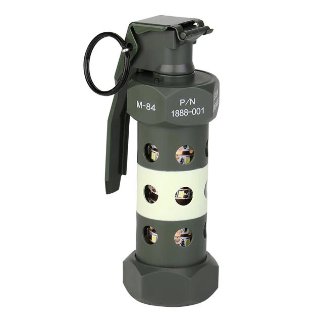 Lanterna Tática M84 com Efeito de Explosão de Granada Falsa - Luz LED para Camping e Aventura ao Ar Livre