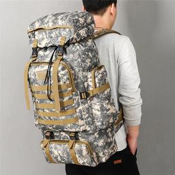 Impermeável Molle Camo Mochila Tática, Caminhadas, Camping, Viagem Mochila, Esportes ao ar livre, Escalada Bag, 80L - Image 1