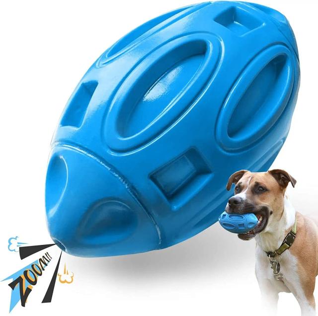 Brinquedo Interativo para Cães: Bola de Borracha Resistente para Mordida e Limpeza Dental em Treinos de Rugby