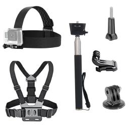 Head Strap Mount Kit Bundle, Peito Harness, Selfie Stick para Gopro Hero 13, 12, 11, 10, 9, 8, 7, 6, 5, 4, 3, 2, AKASO, EK7000, Corajoso - Image 1