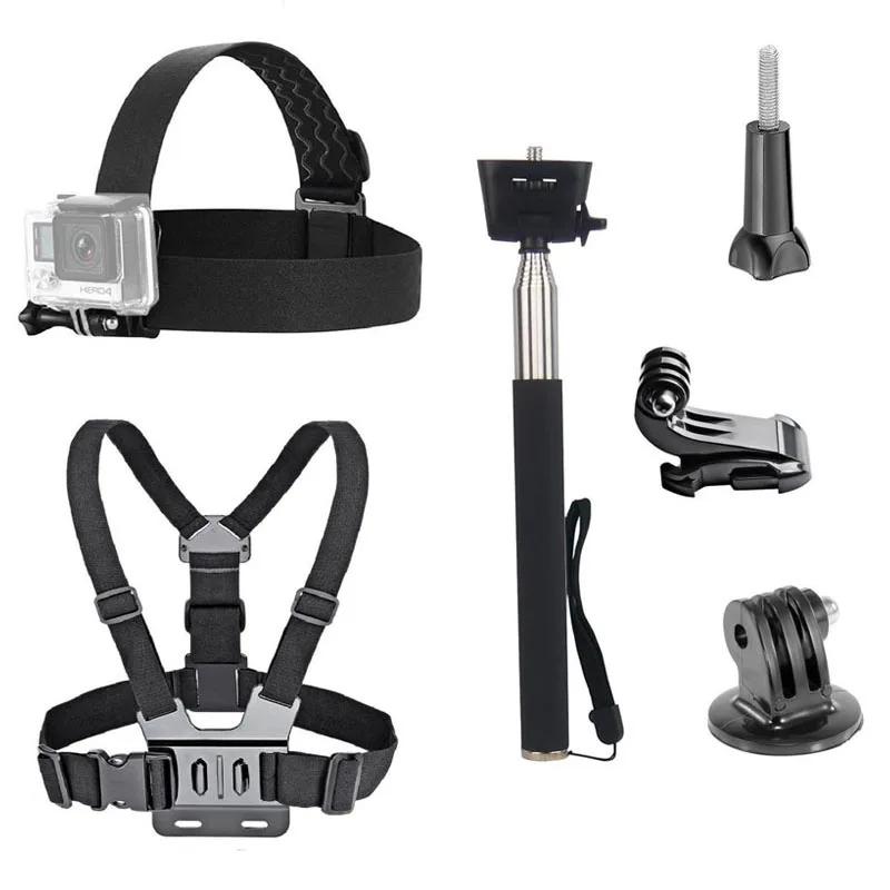 Head Strap Mount Kit Bundle, Peito Harness, Selfie Stick para Gopro Hero 13, 12, 11, 10, 9, 8, 7, 6, 5, 4, 3, 2, AKASO, EK7000, Corajoso - Image 1