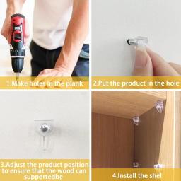 100-10 pces prateleira transparente studs estacas de plástico laminado suporte armário guarda-roupa prateleiras suportes móveis ferragem suportes fixos - Image 5