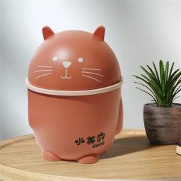 Desenhos animados gato mesa plástico lixeira, Desktop Waste Box, cesta de lixo, Home Office Supplies, lixeiras, diversos barril Bin, 1 pc, 2 pcs, 4pcs - Image 3