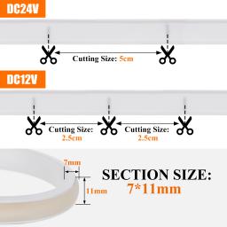 Luz de tira conduzida cob impermeável 12v 24v flexível conduziu a luz de néon 0.5-20m 320leds iluminação linear de alta densidade luzes led cob - Image 6