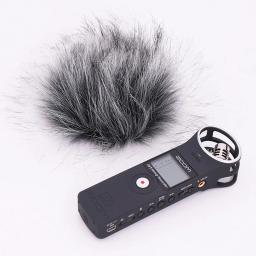 Ao ar livre furry windscreen muff capa filtro de espuma microfone à prova de vento capa para zoom h1 h1n gravador acessórios - Image 3