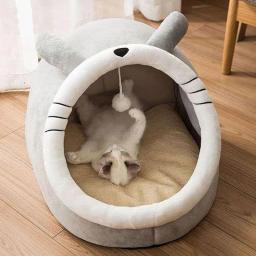 Caverna dobrável removível lavável para animais de estimação, Cama auto-aquecida para gatos e cães pequenos, Cabana confortável, Cama para dormir - Image 4