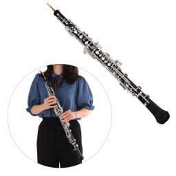 Chaves prateadas estilo semiautomático, profissional Oboé C Key instrumento de sopro com luvas Oboé Reed, bolsa de couro estojo - Image 2