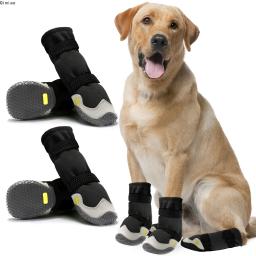 Botas de neve antiderrapantes impermeáveis para cães grandes, Sapatos reflexivos para cães grandes, Botas de caminhada para animais de estimação - Image 5
