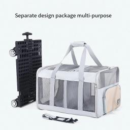 Portador de animais portátil com dois compartimentos, gaiola do carro, Pet Trolley Box, isolado, extragrande, portátil Dog Bag, Cat Bag, respirável, leve para transportar - Image 3