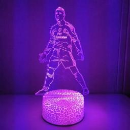 3D Lâmpada Modelo Painel Acrílico para Luz Noturna, Jogador De Futebol, Futebol, LED, Base, Presente De Ano Novo, Decoração Da Família, Dropship - Image 3