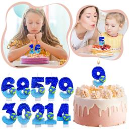 Velas temáticas terra do aniversário, decorações do bolo - Image 1