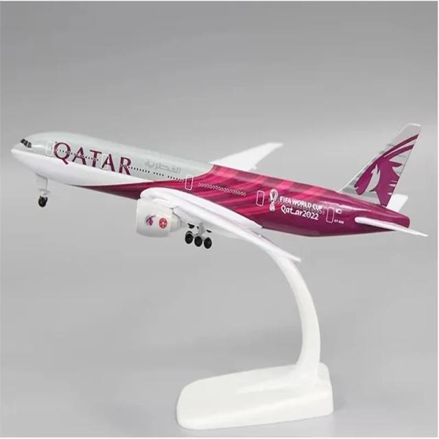 AR Quilatar Airways Boeing 777 B777 Modelo de Avião em Liga de Metal 20cm
