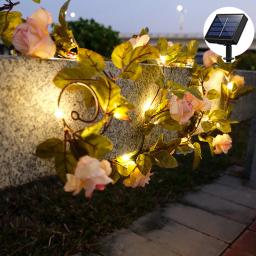 Luzes de led solares à prova waterproof, lâmpada de folha de bordo com 50 leds, fairy, para decoração de jardim, natal ao ar livre, 10m, 100 ou 5m - Image 3