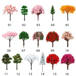Árvore de flores em miniatura, modelo plástico, construção do trem, acessórios para paisagem, decoração ferrovia, 5 peças, 4cm - Image 6