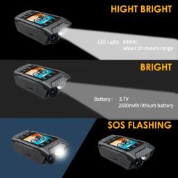 Multifunções Esporte DV Dash Cam com Chifre de Luz, 4K Câmera de Ação Capacete de Bicicleta, Tela HD, Motocicleta, Bicicleta, Ciclismo, 3 em 1 - Image 2