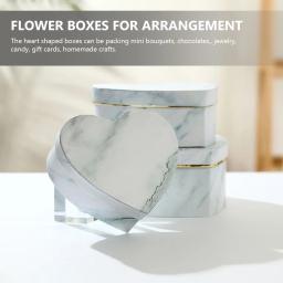 3 pces para presentes de luxo valentine coração caixas de arranjos de flores caixas de forma de coração caixas em forma de coração - Image 2