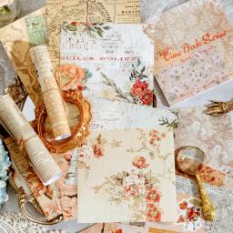 20 pçs do vintage fundo adesivos flores bronzeamento adesivos decorativos retro pose diy criativo conjunto de material colagem - Image 3