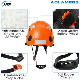 CE construção capacete de segurança com viseira, construído em óculos, adesivos reflexivos para engenheiro ABS ANSI trabalho industrial, chapéu de segurança - Image 5