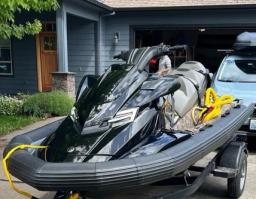 Jetboat inflável alimentado, novo design, jet ski com tampa, aeróbia na água viagens - Image 2
