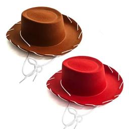 Chapéus de cowboy de feltro marrom, chapéu de natal com tema ocidental, acessório de fantasia infantil para lembrancinhas de festa - Image 6