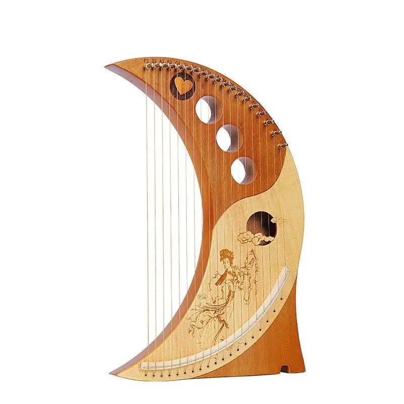 Mogno Lira Harpa com Bolsa, Instrumento Musical, 21 Cordas, 19 Cordas, Meia Chave, Cordas, Cordas Sobressalentes - Image 1