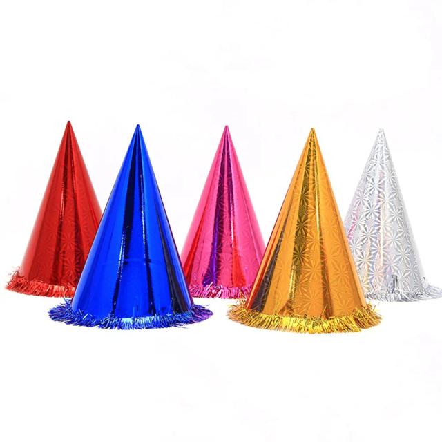 Chapéus Cone Brilhantes com Borla para Crianças e Adultos - Conjunto de 18 Peças para Festa de Aniversário Colorida