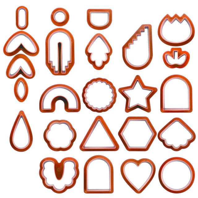 Kit Completo com 24 Cortadores de Argila de Polímero para Artesanato e Criação de Joias DIY